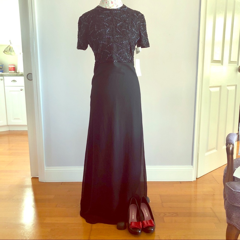 Black sequined formal gown